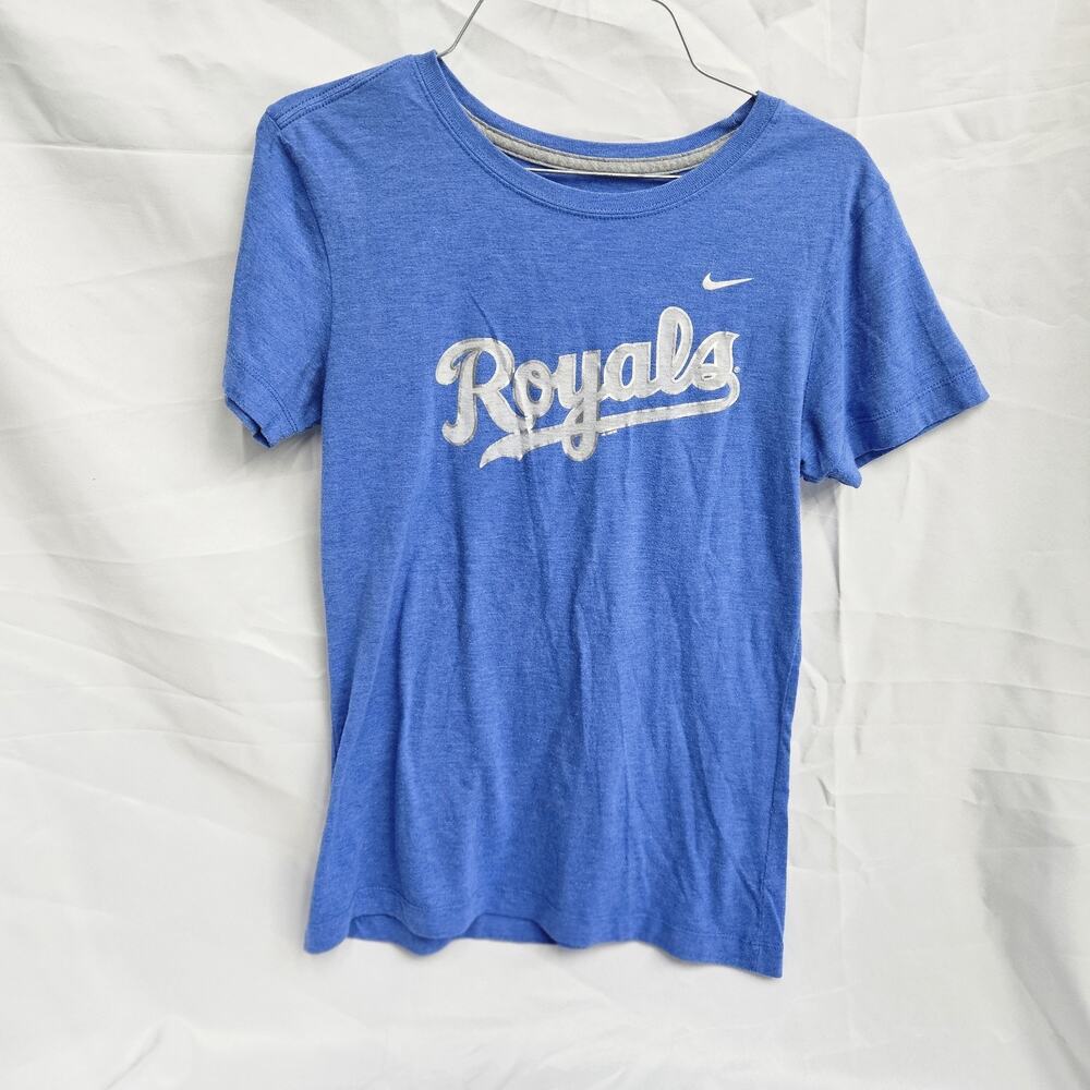 Nike Kansas City Royals Tee Womens Slim Fit Small Shirt Short Sleeve Blue